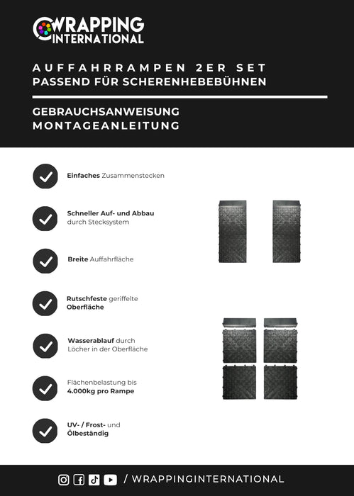 Auffahrrampen 2er SET für Scherenhebebühne